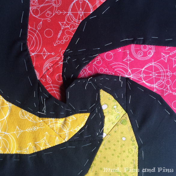 WiP Sun Prints EPP quilt by Paula @ Mud, Pies and Pins