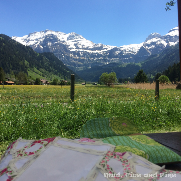 Sewing in the sun in Lenk, Switzerland | Mud, Pies and Pins