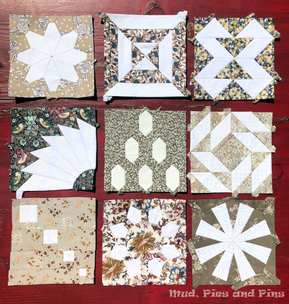 The Countodwn Quilt brown blocks | Mud, Pies and Pins